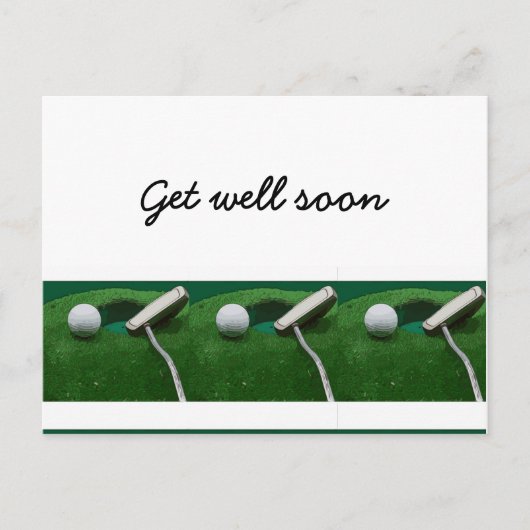 Word snel beter voor golfer briefkaart (Voorkant)