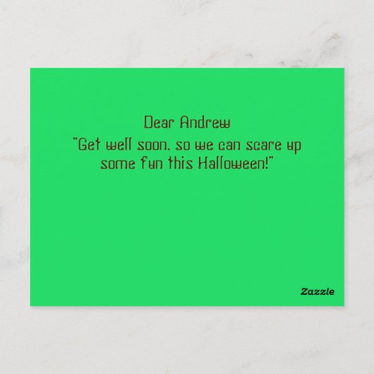 "Word snel beter, zodat we wat plezier kunnen make Briefkaart (Achterkant)