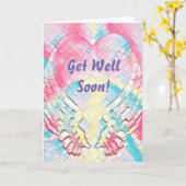 Word snel gezond Angel Wings Heart Kaart (Gele Bloem)