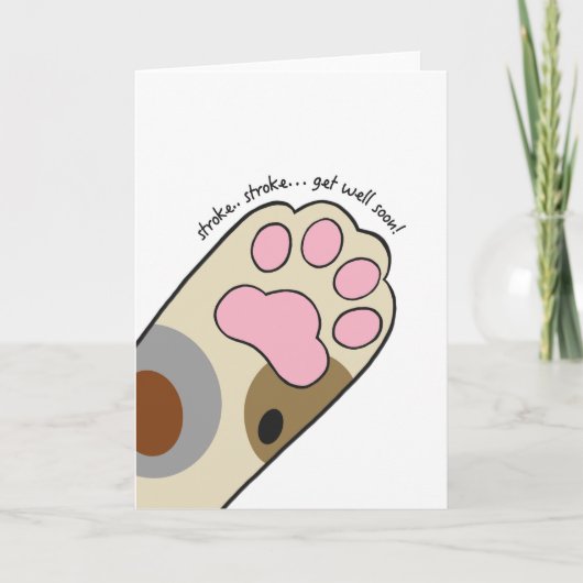 Word snel gezond Cat Paw Card Kaart (Voorkant)