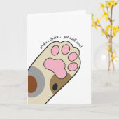 Word snel gezond Cat Paw Card Kaart (Gele Bloem)