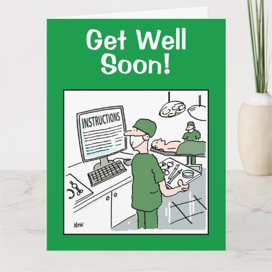 Word snel gezond - chirurg controleert instructies kaart (Voorkant)