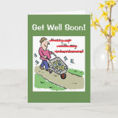 Word snel gezond - Dark Humor Kaart (Gele Bloem)