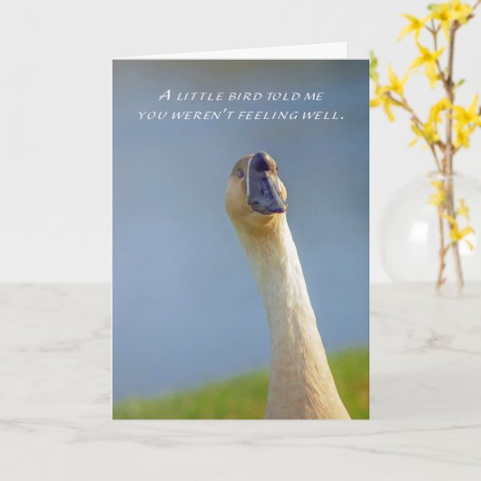 Word snel gezond Goose Kaart (Gele Bloem)