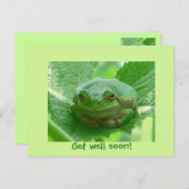 Word snel gezond - groene kikker met glimlach briefkaart (Voorkant / Achterkant)
