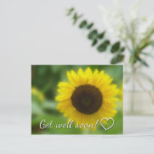 Word snel gezond: Heldere en vrolijke zonnebloem Briefkaart (Staand voorkant)