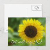 Word snel gezond: Heldere en vrolijke zonnebloem Briefkaart (Voorkant / Achterkant)