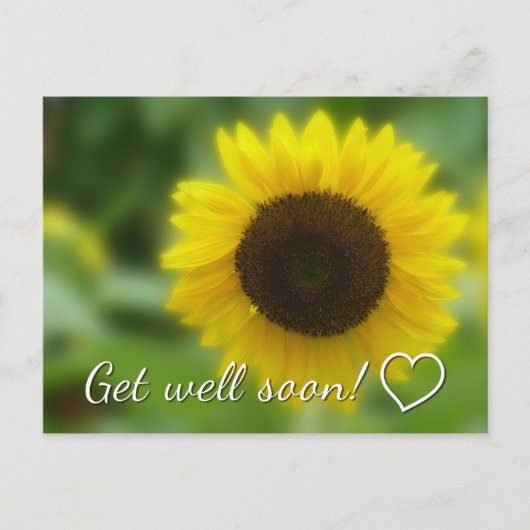 Word snel gezond: Heldere en vrolijke zonnebloem Briefkaart (Voorkant)