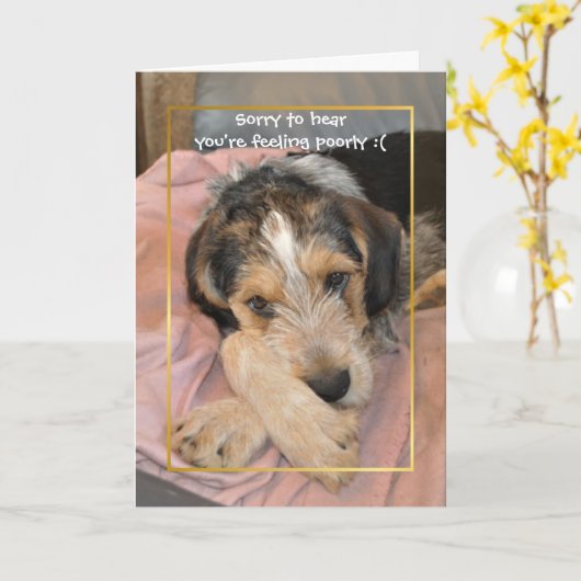 Word snel gezond hond kaart (Gele Bloem)