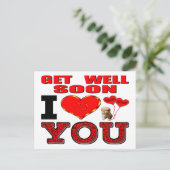 Word snel gezond Ik hou van je Briefkaart (Staand voorkant)