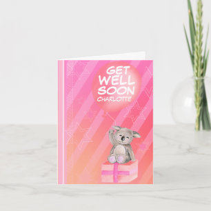 Word snel gezond jongen genaamd Koala Kaart roze