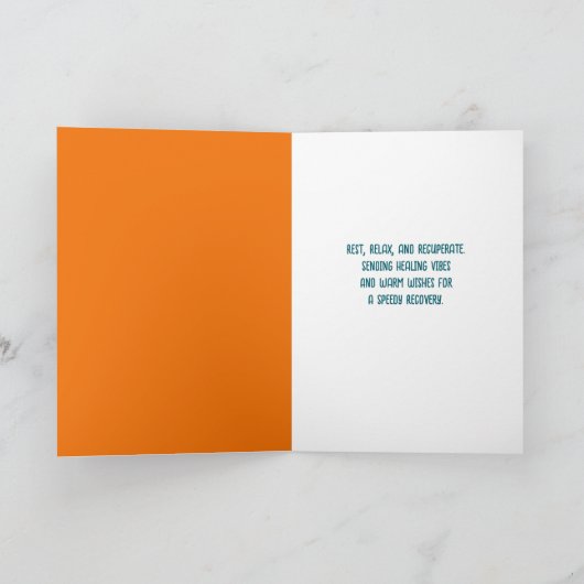 Word snel gezond Kat met een kegel Bedankkaart (Binnen)