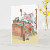 Word snel gezond Mazelen Varken Kaart (Gele Bloem)