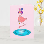 Word snel gezond met flamingo kaart (Gele Bloem)
