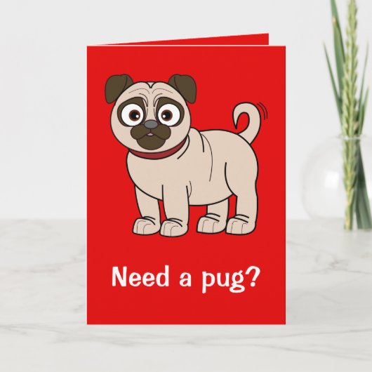 Word snel gezond met Pug Kaart (Voorkant)