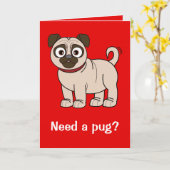 Word snel gezond met Pug Kaart (Gele Bloem)