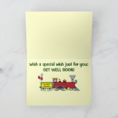 Word snel gezond met trein en ballonnen kaart (Binnen)