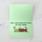 Word snel gezond met trein en ballonnen kaart (Binnen)