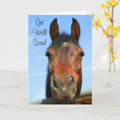 Word snel gezond paard wenskaart kaart (Gele Bloem)