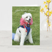 Word snel gezond poedel wenskaart kaart (Gele Bloem)