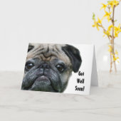 Word snel gezond Pug Dog wenskaart Kaart (Gele Bloem)