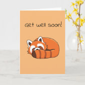 Word snel gezond Red Panda Kaart (Gele Bloem)