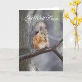 Word snel gezond Red Squirrel Wenskaart Kaart (Gele Bloem)