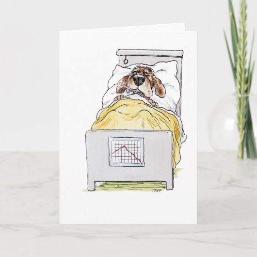 Word snel gezond Sick Dog Wenskaart Kaart (Voorkant)