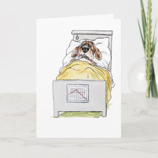 Word snel gezond Sick Dog Wenskaart Kaart