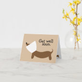 Word snel gezond Teckel Kaart (Gele Bloem)