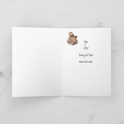 Word snel gezond, van ons, Schattige otterdier Kaart (Binnen)