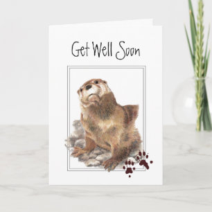Word snel gezond, van ons, Schattige otterdier Kaart