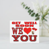 Word snel gezond, we houden van je briefkaart (Staand voorkant)