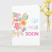 Word snel gezond wenskaart kaart (Gele Bloem)