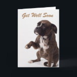 Word snel gezond wenskaart kaart<br><div class="desc">Schattigee Boxerhond</div>