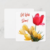 Word snel goed  geel krokus rode tulp plezier feestdagenkaart (Voorkant / Achterkant)