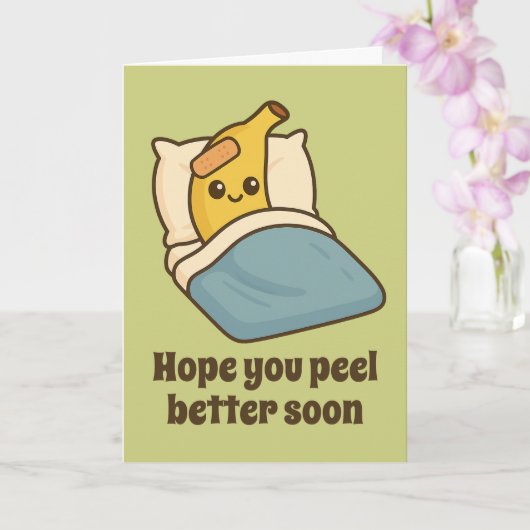 Word snel goed gips en grappig gezicht banaan kaart (Orchidee)