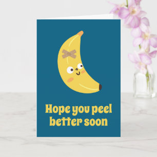 Word snel goed gips en grappig gezicht banaan kaart