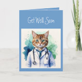 Word snel goed Grappig Kat Scan Dokter Dier Kaart (Voorkant)