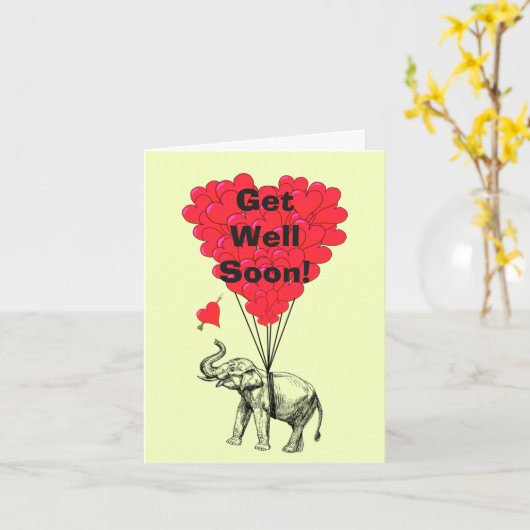 Word snel goed leuk olifantenontwerp kaart (Gele Bloem)