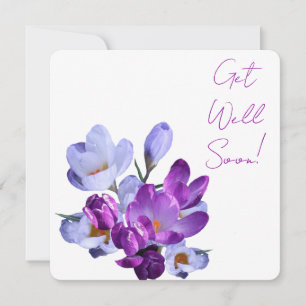 Word snel goed  paarse bloemen mooi plezier feestdagenkaart