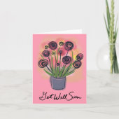 Word snel goed Vrolijk Boeket Blank Kaart (Voorkant)