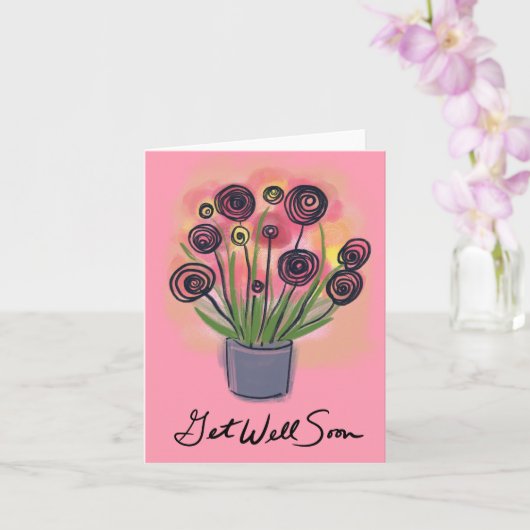 Word snel goed Vrolijk Boeket Blank Kaart (Orchidee)