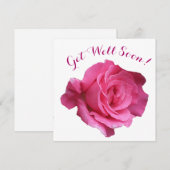 Word snel  roze roos mooie bloemen feestdagenkaart (Voorkant / Achterkant)