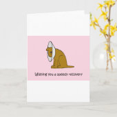 Word snel Schattige Cartoon Dog Kaart (Gele Bloem)