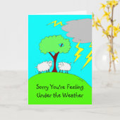 Word snel Schattige Cartoon Schaap Kaart (Gele Bloem)