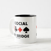 Word Social Play Bridge (Vier kaartcircuits) Tweekleurige Koffiemok (Voorkant links)