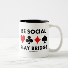 Word Social Play Bridge (Vier kaartcircuits) Tweekleurige Koffiemok