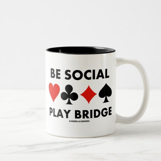 Word Social Play Bridge (Vier kaartcircuits) Tweekleurige Koffiemok (Rechts)