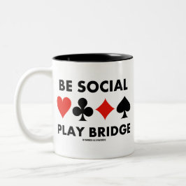 Word Social Play Bridge (Vier kaartcircuits) Tweekleurige Koffiemok